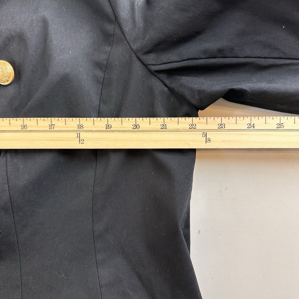 Lane Bryant The Bryant Blazer Sz 18 Hook Closure STRETCHY Gold Button Dbl Breast - Picture 12 of 16